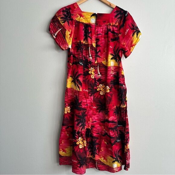 Women's Royal Creations Hawaii Tropical Print Maxi Dress With Pockets Size M - Picture 3 of 7